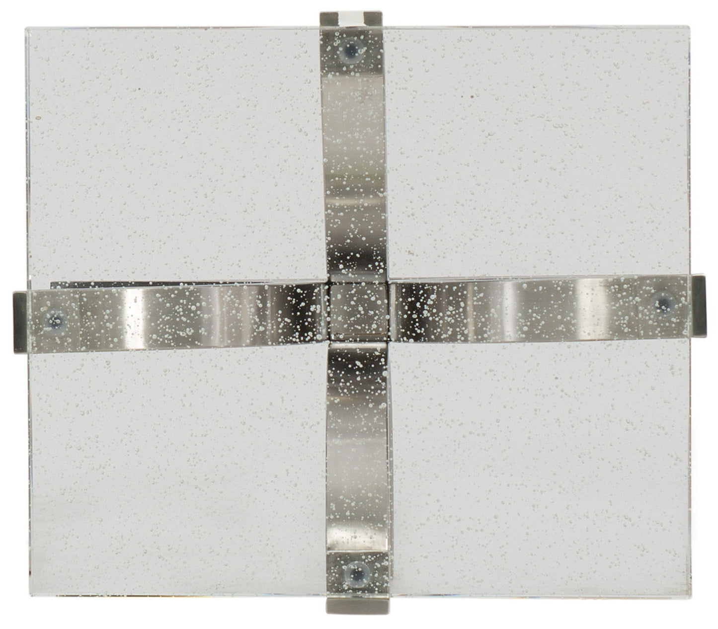 Melange - Bubble Glass Accent Table - Pearl Silver