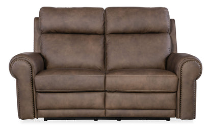 MS - Duncan Power Loveseat With Power Headrest & Lumbar - Dark Brown