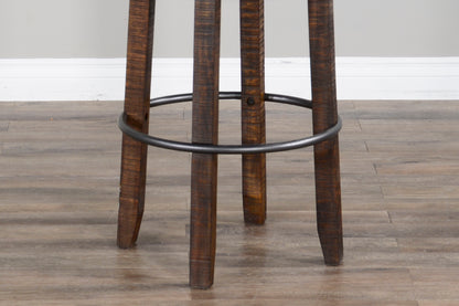 Homestead - Bar Bartool With Back & Swivel, Cushion Seat (Set of 2) - Tobacco Leaf