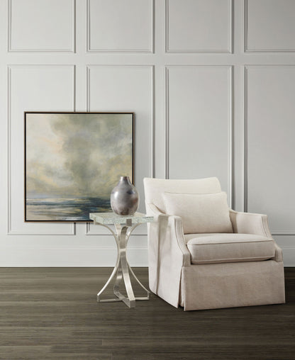 Melange - Bubble Glass Accent Table - Pearl Silver