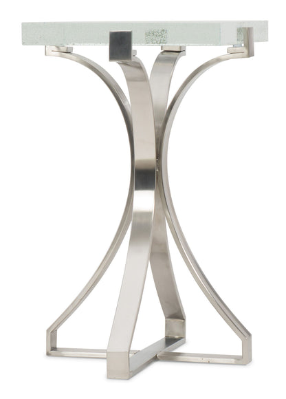 Melange - Bubble Glass Accent Table - Pearl Silver