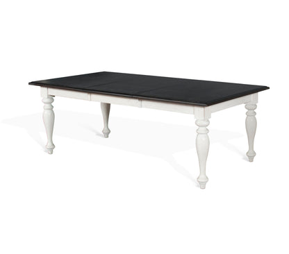 Carriage House - Rectangular Dining Table With Extensions - Cottage White / Europen Dark