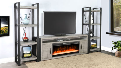 Alpine - 78" Media Console With Electric Fireplace - Gray