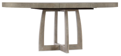 Affinity - 48" Round Pedestal Dining Table With 1-18" Leaf - Dark Gray