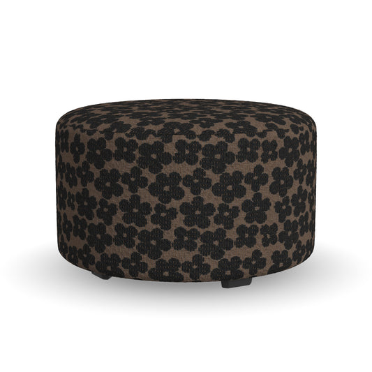 Pouf - Cocktail Ottoman - Black / Dark Brown