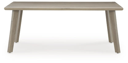 Cliff Trails - Rectangle Dining Table With Umbrella Option - Beige