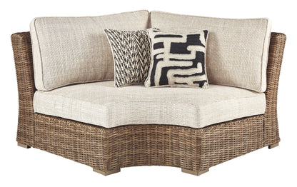 Beachcroft - Curved Corner Chair w/Cushion - Beige