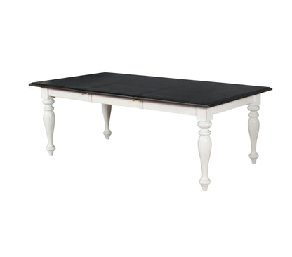 Carriage House - Rectangular Dining Table With Extensions - Cottage White / Europen Dark