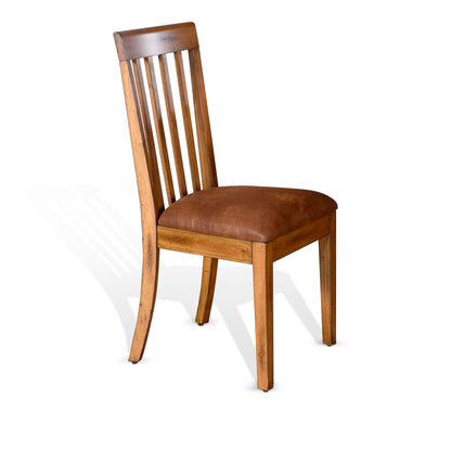 Sedona - Slatback Chair, Cushion Seat (Set of 2) - Rustic Oak