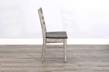 Homestead Hills - Ladderback Chair, Wood Seat (Set of 2) - Tobacco Leaf / Alpine Gray
