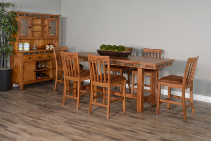 Sedona - Counter Slatback Barstool, Cushion Seat (Set of 2) - Rustic Oak